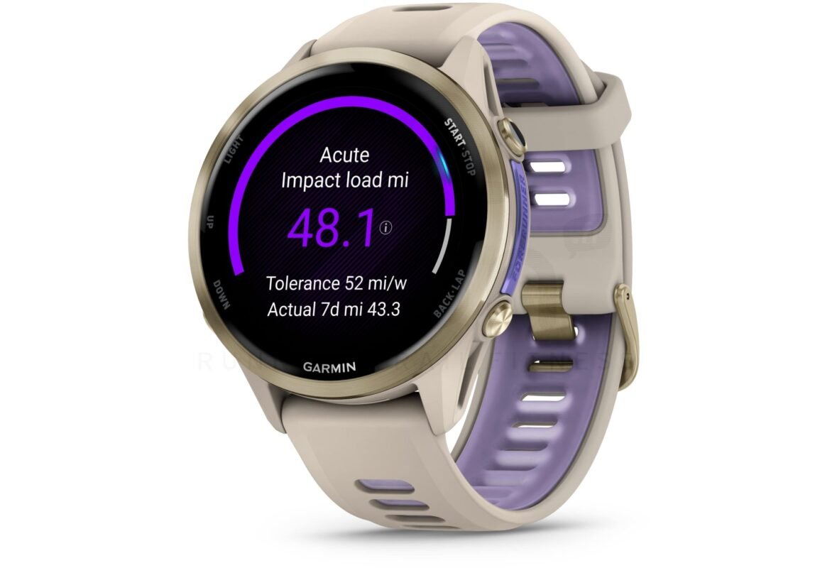Montre Garmin Forerunner 970 Or Titane avec écran AMOLED vue avant