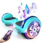 SISIGAD Hoverboard avec éclairage LED allumé en extérieur