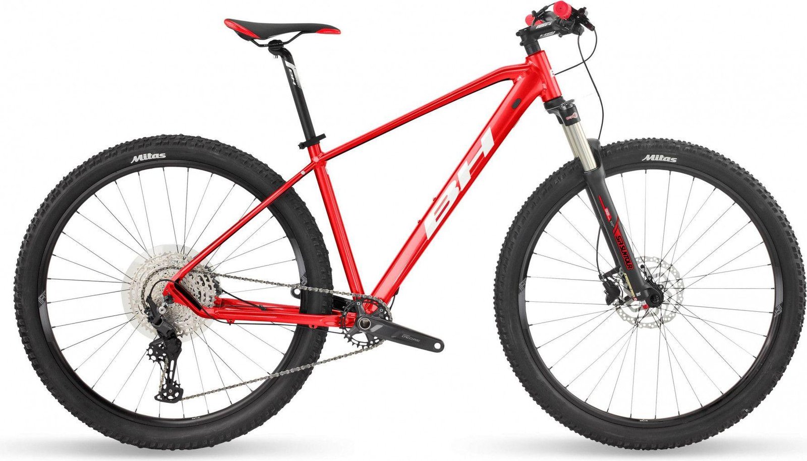 Avis BH Spike 1.0 rouge confort et performance en tout terrain Vélo BH Spike 1.0 rouge avec fourche suspendue et pneus XC