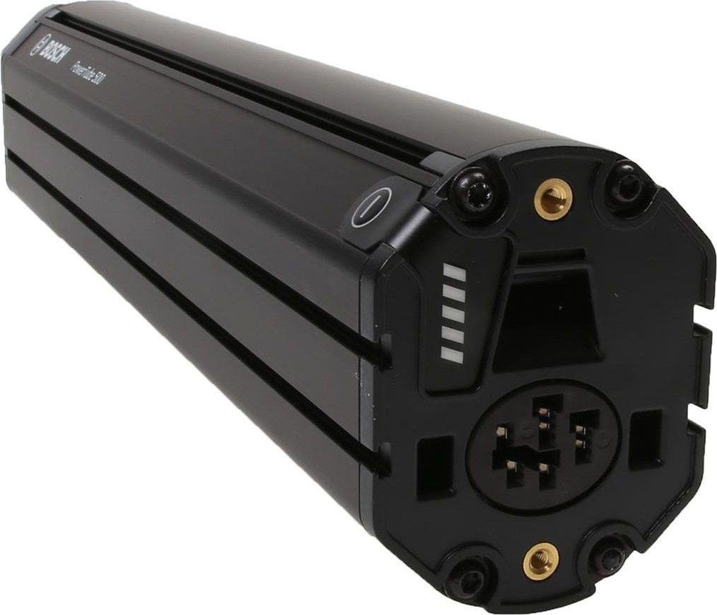 Bosch PowerTube 750 lithium-ion pour performances longue durée Vue latérale de la Bosch PowerTube 750 intégrée
