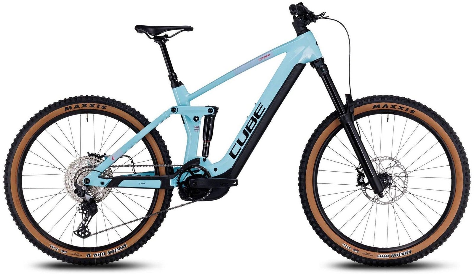 Cube Stereo Hybrid 160 HPC Race Vélo Électrique Enduro Grande Autonomie Cube Stereo Hybrid 160 HPC Race gris métal conçu pour trail engagé