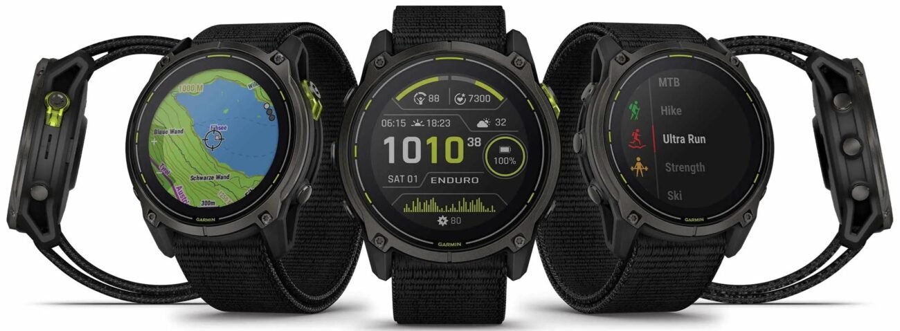 Garmin Enduro 3 portée au poignet pendant une sortie trail