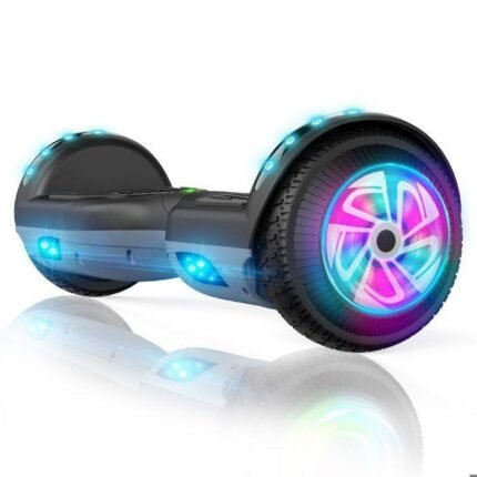 Vue rapprochée des roues lumineuses du SISIGAD Hoverboard