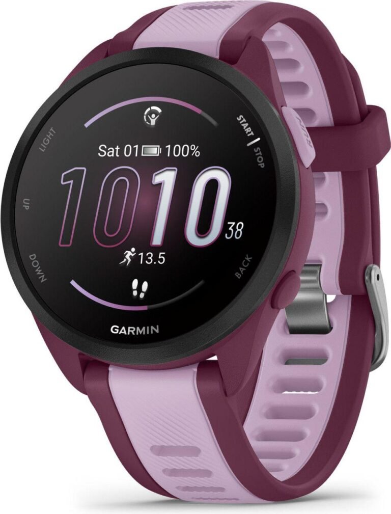 Garmin Forerunner 165 Music Rouge Berry avec affichage sportif actif