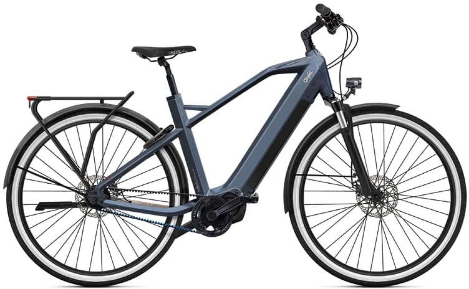 O2feel iSwan City Boost 8.1 avec Moteur Shimano Steps et Alfine 8 O2feel iSwan City Boost 8.1 noir mat en vue latérale
