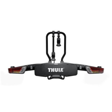 Thule EasyFold XT 2 installé sur attelage avec deux vélos