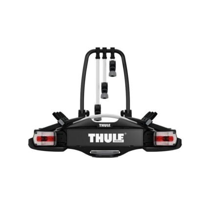 Vue arrière du Thule VeloCompact F avec système de fixation sécurisé